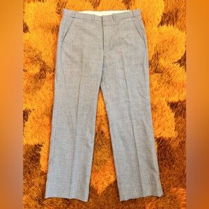 70s Woven Tweed Light Gray Trousers